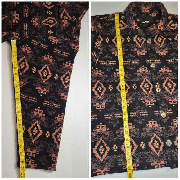 Bear Ridge Outfitters Vintage Aztec Pattern Button-Up Jacket Nobby Fleece - Picture 11 of 11